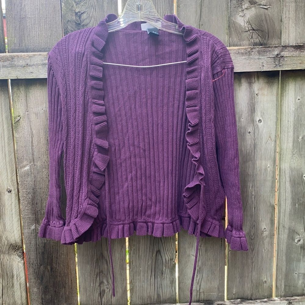 Studio 1940 purple Ruffle top sz. M